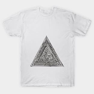 Mystical Silver Geometric Triangle No. 914 T-Shirt